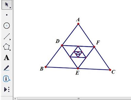 几何画板使用迭代构造三角形内接中点三角形的方法介绍