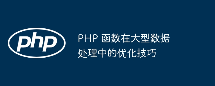 PHP 函数在大型数据处理中的优化技巧