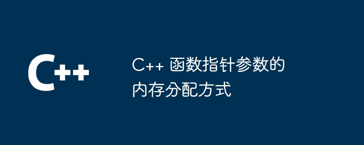 C++ 函数指针参数的内存分配方式