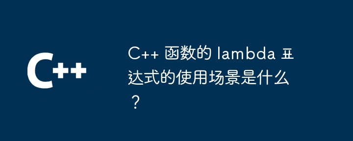 C++ 函数的 lambda 표达式的使用场景是什么？