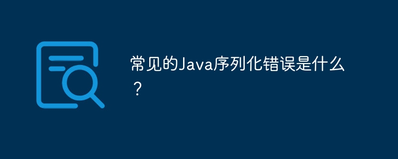 常见的Java序列化错误是什么？