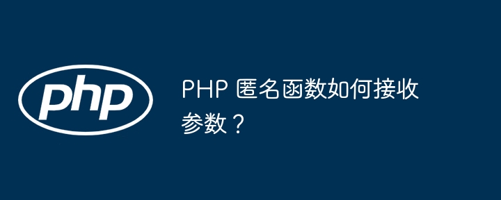 PHP 匿名函数如何接收参数？
