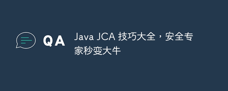 Java JCA 技巧大全，安全专家秒变大牛