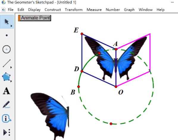 几何画板制作蝴蝶动画的操作方法