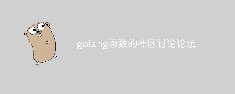 golang函数的社区讨论论坛