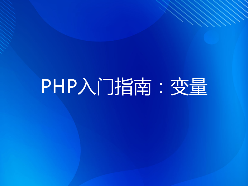 PHP入门指南：变量