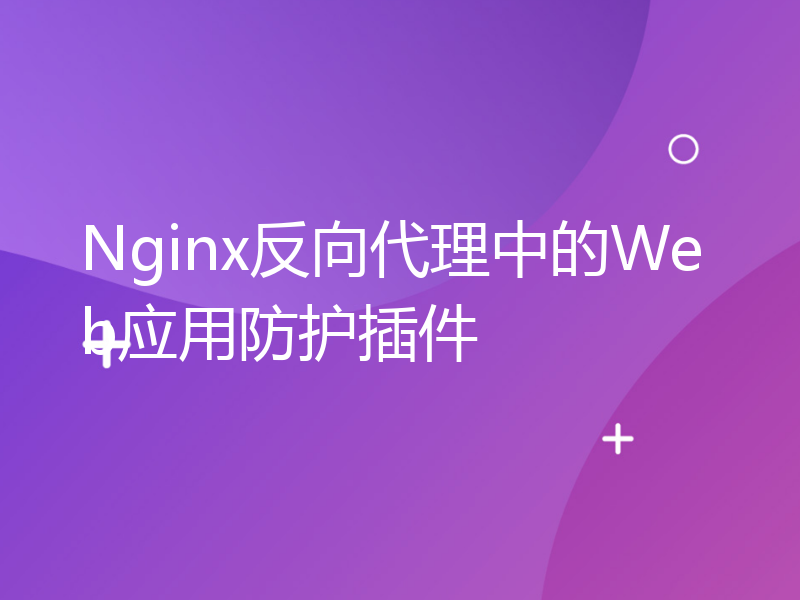Nginx反向代理中的Web应用防护插件