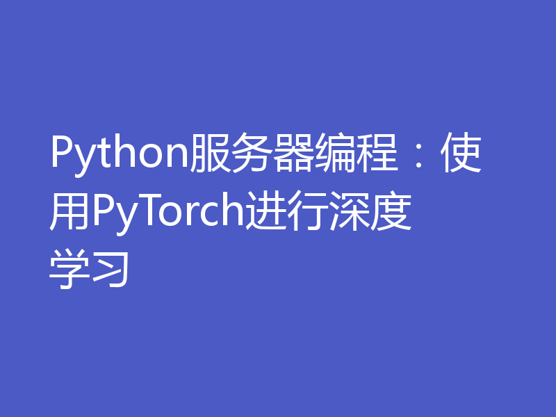 Python服务器编程：使用PyTorch进行深度学习