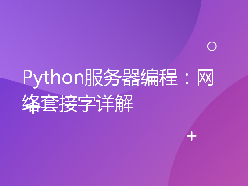 Python服务器编程：网络套接字详解