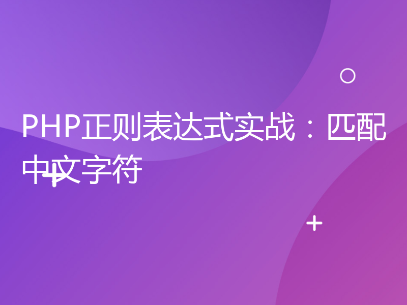 PHP正则表达式实战：匹配中文字符