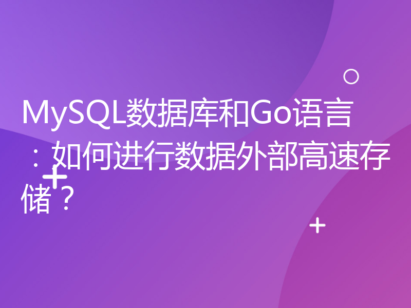MySQL数据库和Go语言：如何进行数据外部高速存储？
