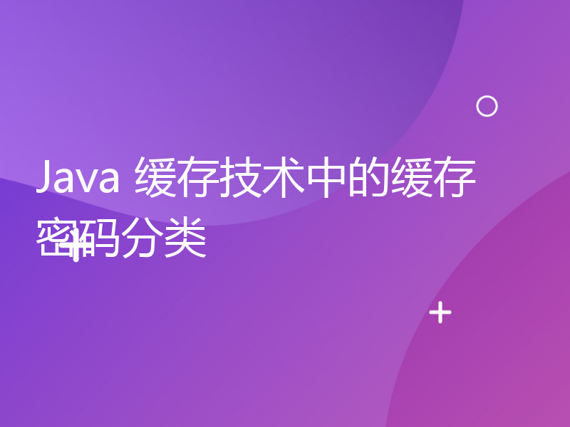 Java 缓存技术中的缓存密码分类