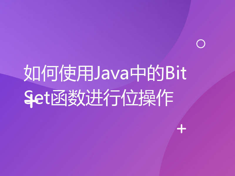 如何使用Java中的BitSet函数进行位操作