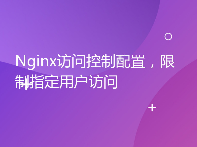 Nginx访问控制配置，限制指定用户访问