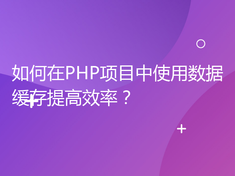 如何在PHP项目中使用数据缓存提高效率？
