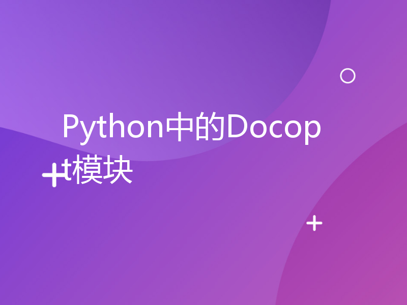 Python中的Docopt模块