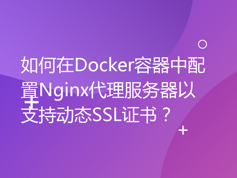 如何在Docker容器中配置Nginx代理服务器以支持动态SSL证书？